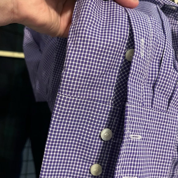 Thomas Mason for J. Crew Purple Checkered Women's Button Down Shirt - Picture 4 of 9